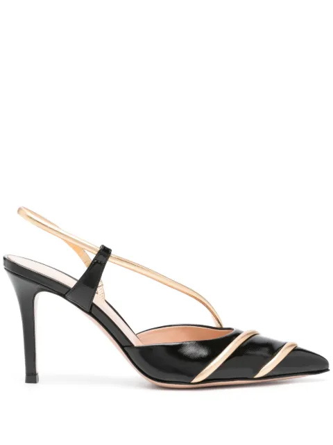Gianvito Rossi 85mm leather slingback pumps Black G9554785RICNNK