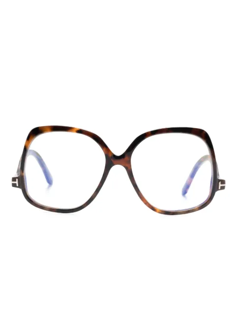 TOM FORD Eyewear oversize-frame glasses Brown FT5968B