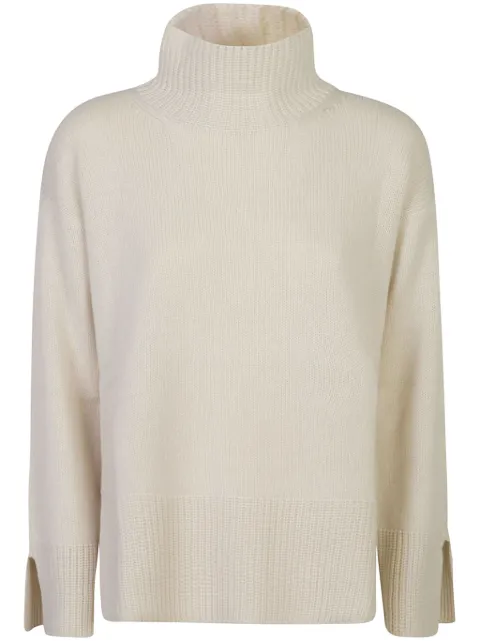 Le Tricot Perugia slit-cuff turtle neck Neutrals 46422
