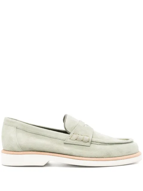 Santoni suede loafers Green WUQY59818BIASLHO