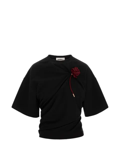 Seen Users Suspended Rose asymmetrical T-shirt Black SS24SEENTOP052