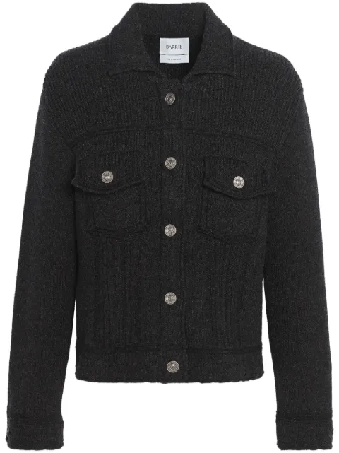 Barrie contrast-stitch knitted jacket Black C85220