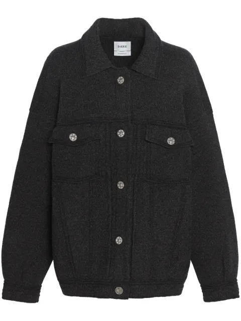 Barrie contrast-stitching denim-effect jacket Black C85224