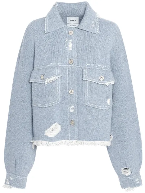 Barrie distressed frayed jacket Blue C85258