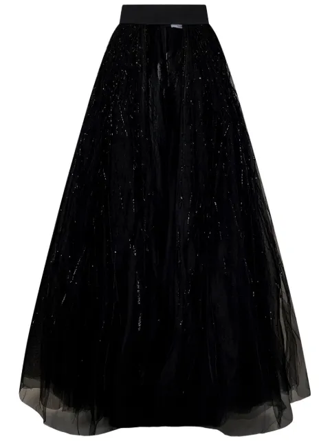 ROOM76 open-front maxi skirt Black FRAS24301