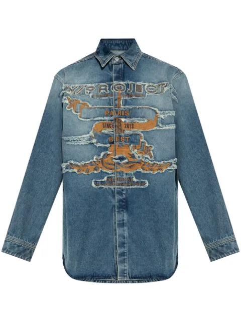 Y/Project distressed denim shirt Blue 207SI002