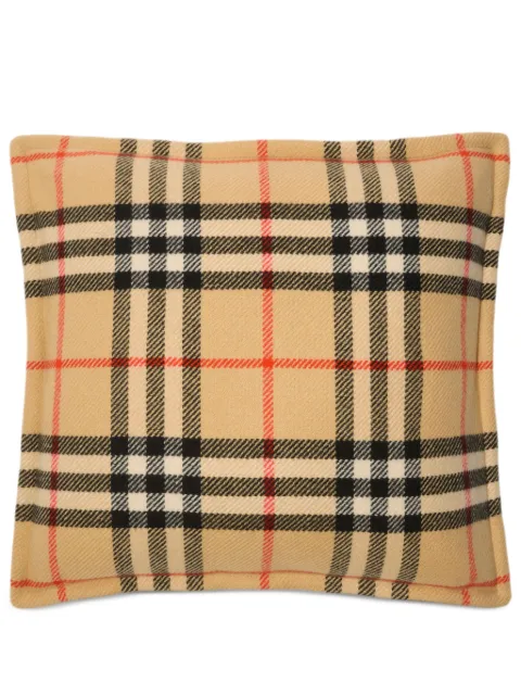 Burberry check wool cashmere cushion Neutrals 8096545