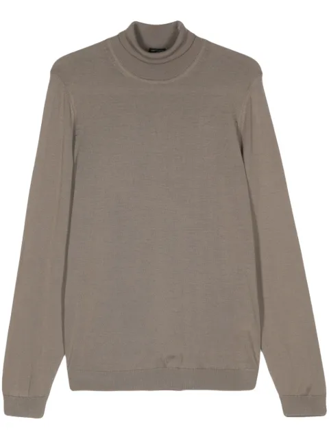 BOSS virgin wool roll-neck sweater Brown 50468262