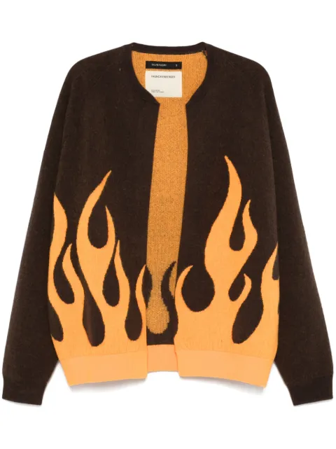 Frenckenberger flame-jacquard cardigan Brown W24519SFJX