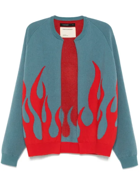 Frenckenberger flame-jacquard cardigan Blue W24519SF