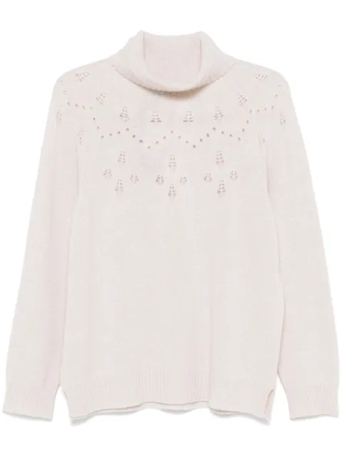 TWINSET roll-neck lurex jumper White 242TT3014
