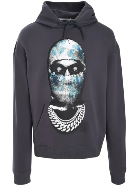 Ih Nom Uh Nit graphic-print cotton hoodie Grey NUW24237L41