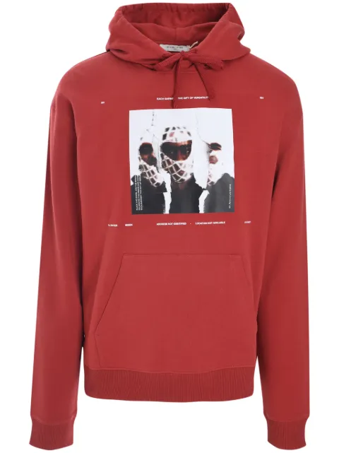 Ih Nom Uh Nit graphic-print cotton hoodie Red NUW24280C39