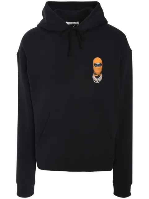 Ih Nom Uh Nit graphic-print cotton hoodie Black NUW24268009