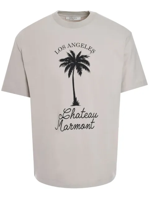 Ih Nom Uh Nit palm-print cotton T-shirt Grey NUW24260050