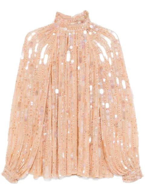 Amen sequinned blouse Pink AMW24203