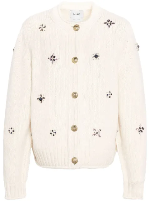 Barrie embroidered cashmere cardigan White C222210