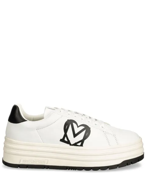 Love Moschino logo-print trainers White JA15096G1LIA1