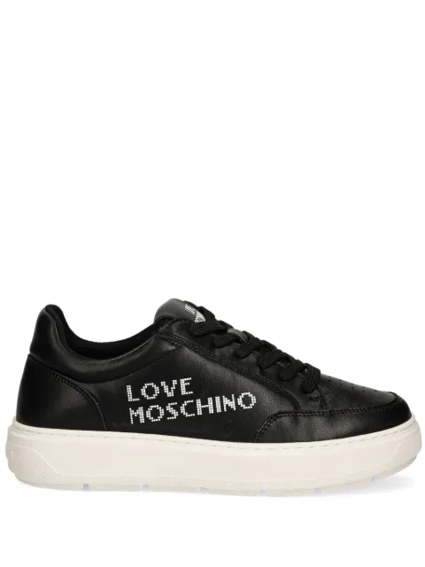 Love Moschino logo lettering lace-up trainers Black JA15124G1LIA0