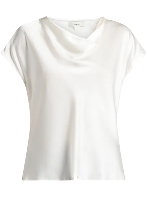 Vince cowl-neck silk blouse Neutrals V796112595