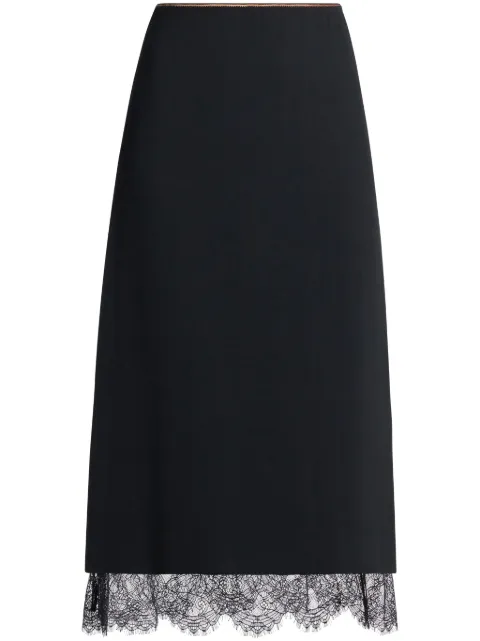 Vince lace paneled straight skirt Black V060430959