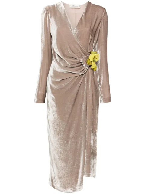 Blumarine velvet midi dress Grey 4A183A