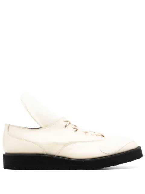 Yohji Yamamoto lace-up leather Derby shoes Neutrals HOE07767