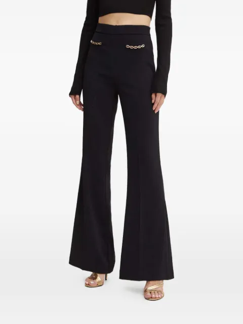 TWINSET chain-detail flared trousers Black 242TP2083