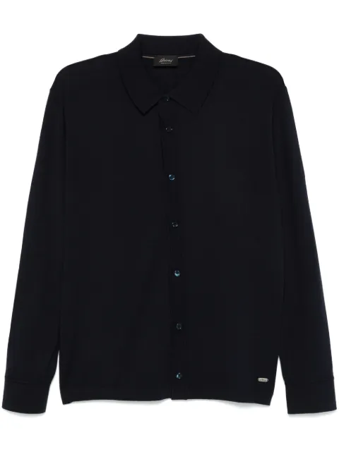 Brioni fine-knit cardigan Blue UMNA0LOZK82