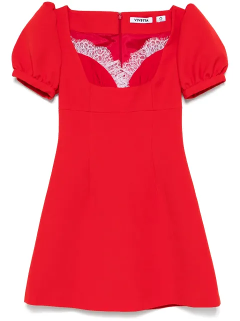 Vivetta lace-trim mini dress Red VM2AB0144TE006