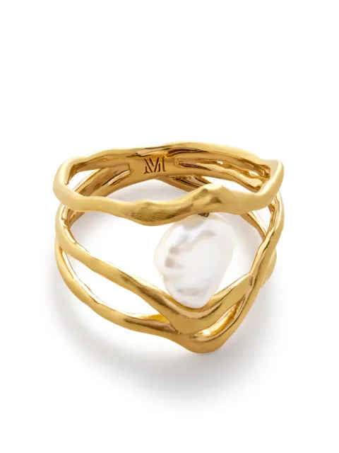 Monica Vinader x Amy Powney keshi-pearl ring Gold GPRGWRA2PRL