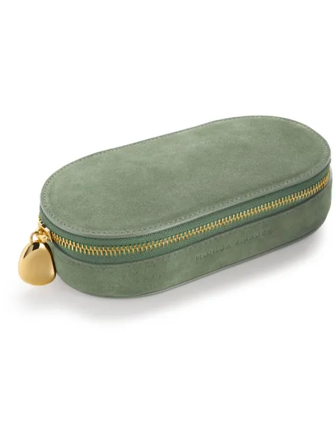 Monica Vinader suede jewellery box Green ACJBOVSBOLV