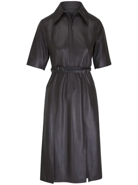 Akris leather midi dress Brown 2401414706004645049