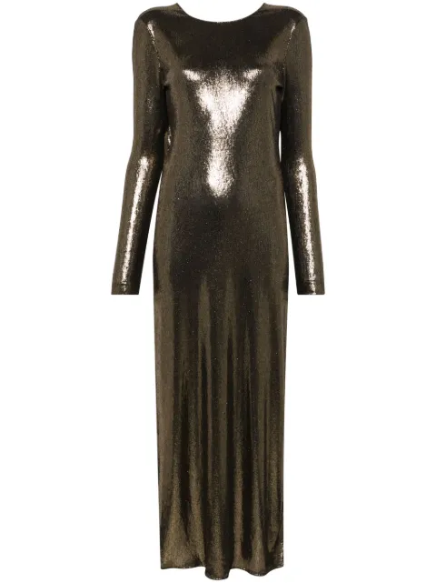 TWINSET laminated long dress Gold 242TT2360
