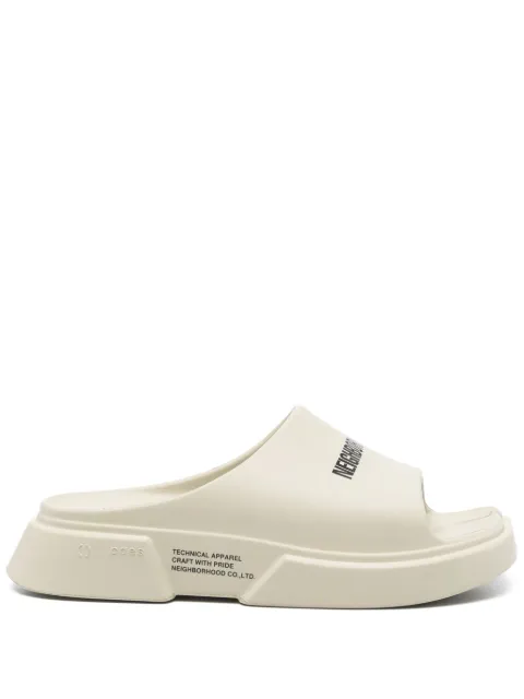 Neighborhood x Paes logo-print slides Grey 241BP44NFW01S