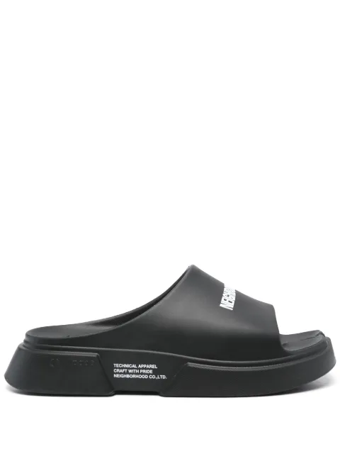 Neighborhood x Paes logo-print slides Black 241BP44NFW01S