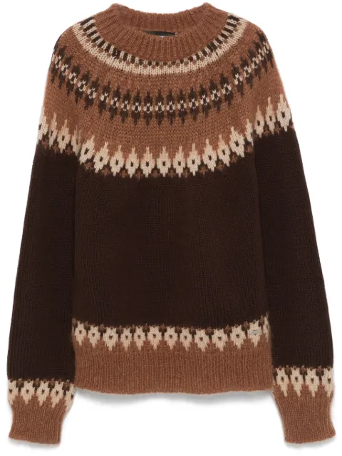 DSQUARED2 intarsia-patterned sweater Brown S71HA1310D13067