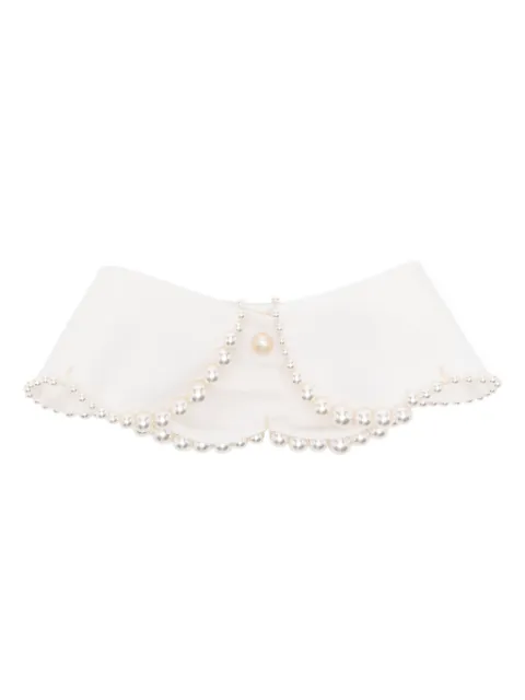 Dice Kayek pearl embellished collar White PF24CL903