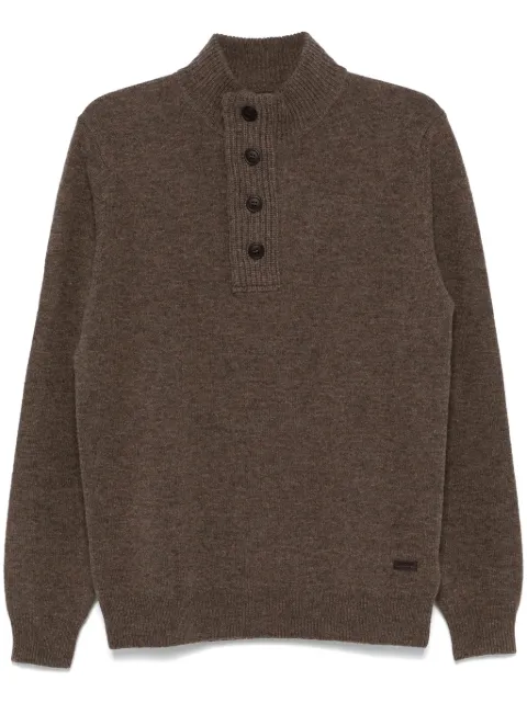 Barbour logo-patch sweater Brown MKN0585ST71