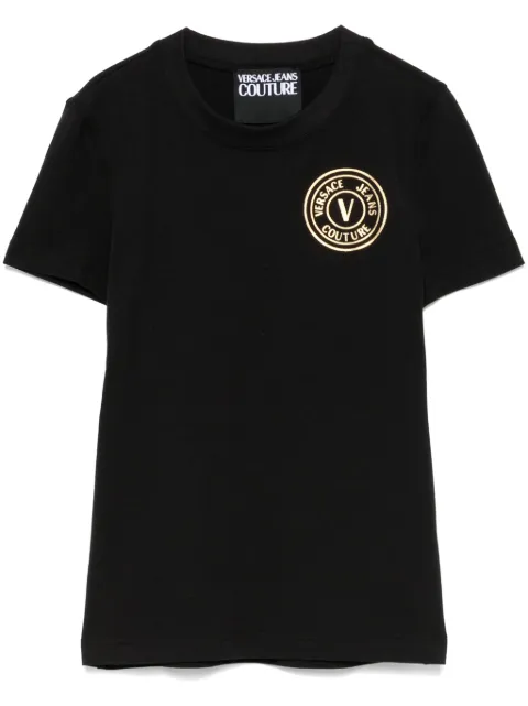 Versace Jeans Couture logo-print T-shirt Black 77HAHT00CJ03T