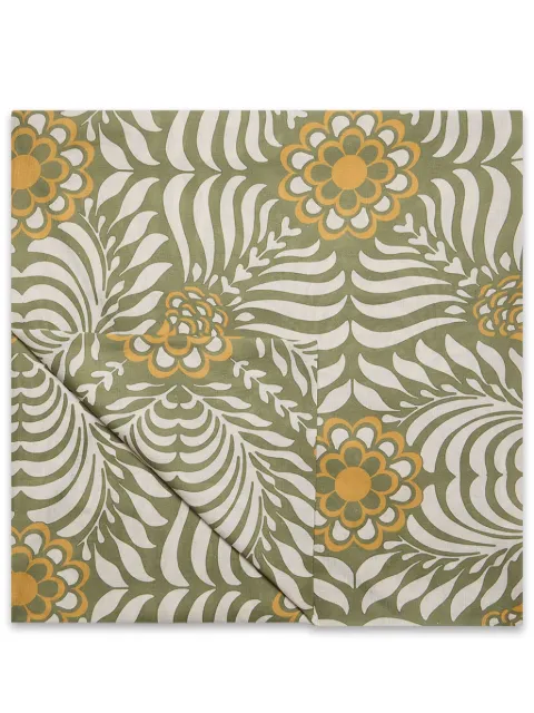 La DoubleJ Tudor-print linen tablecloth Green TBC0012LIN001TDR06GR01