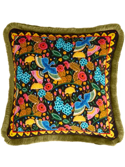 La DoubleJ velvet cushion Green CUS0012COT060COL06BL01