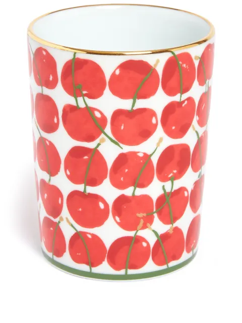 La DoubleJ cherry-print cup Red VAS0008CER001CHY05WH04