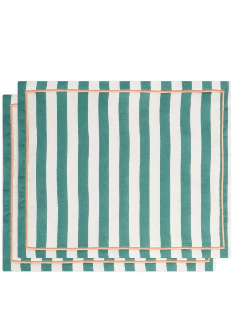 La DoubleJ Riviera placemat (set of two) Green PMT0006LIN001RIV07GR02