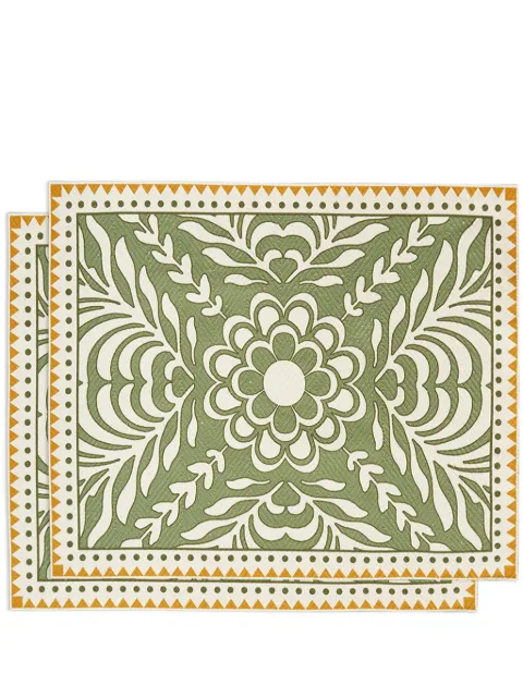 La DoubleJ herringbone placemats (set of two) Green PMT0015COT040TDR02GR01