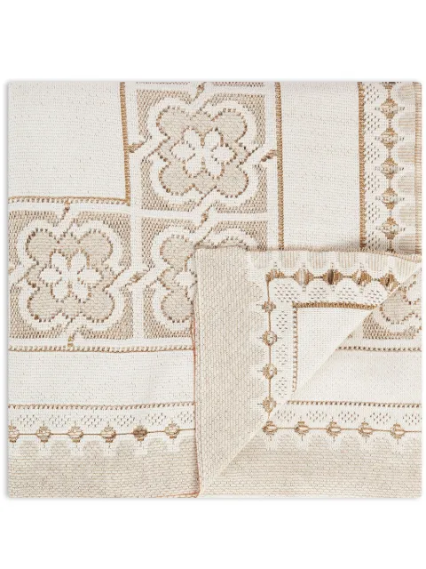 La DoubleJ large lacey tablecloth (180cm x 350cm) Neutrals TBC0015EMB066SOLIDWH02