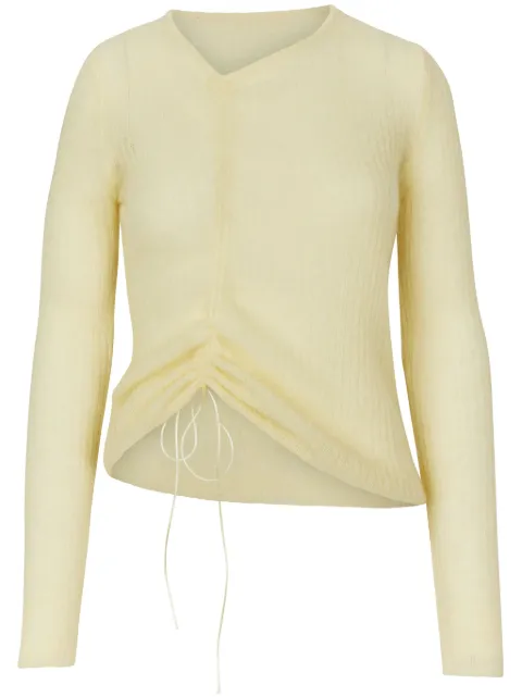 Cecilie Bahnsen ruched-detailing jumper Yellow 224KNI51009USSIPULLOVER