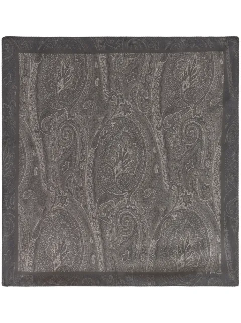 ETRO paisley-logo-print silk scarf Black MAUA0004AK461