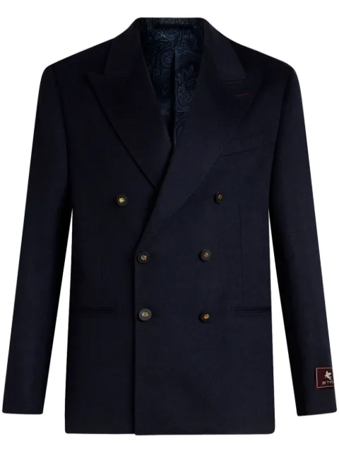ETRO double-breasted cashmere blazer Blue MRCA002699TU2H8
