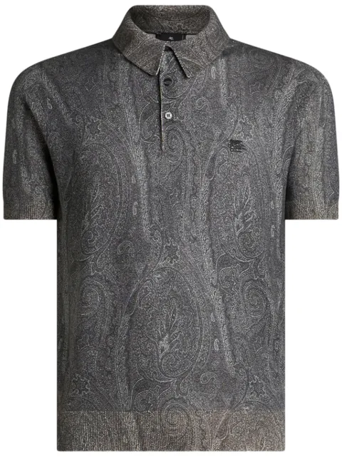 ETRO paisley-print polo shirt Black MRKN0001AK464